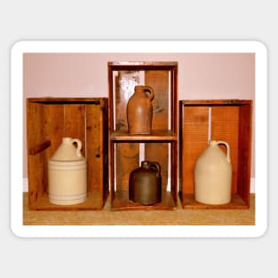 Vintage Jugs and Boxes Sticker